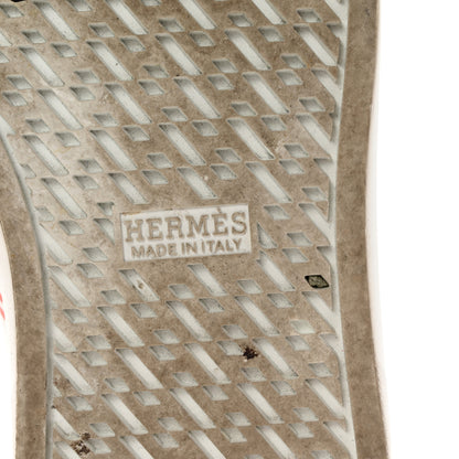 Hermes Calfskin Womens Advantage Sneakers 38 White Orange 8 of 11