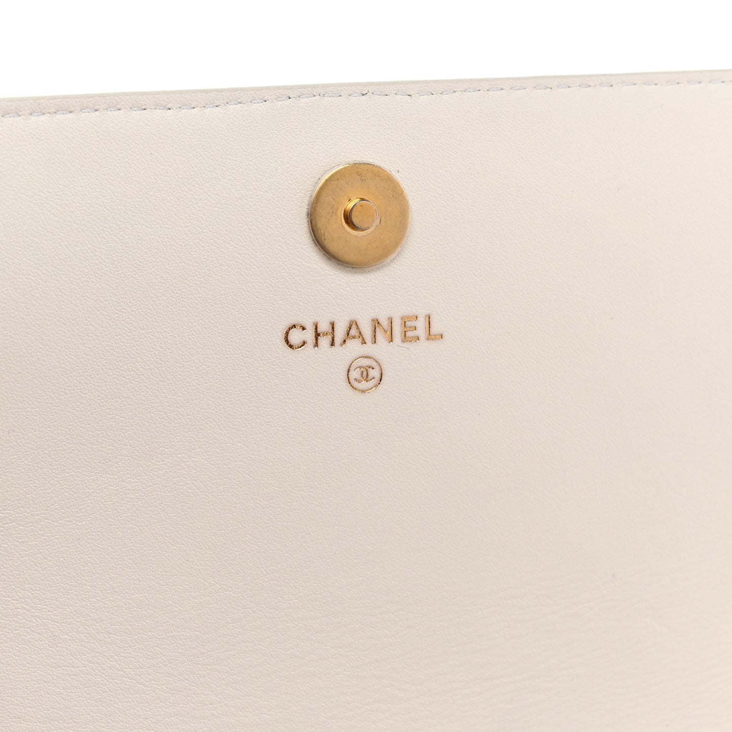 Calfskin Quilted Enchained Clutch White