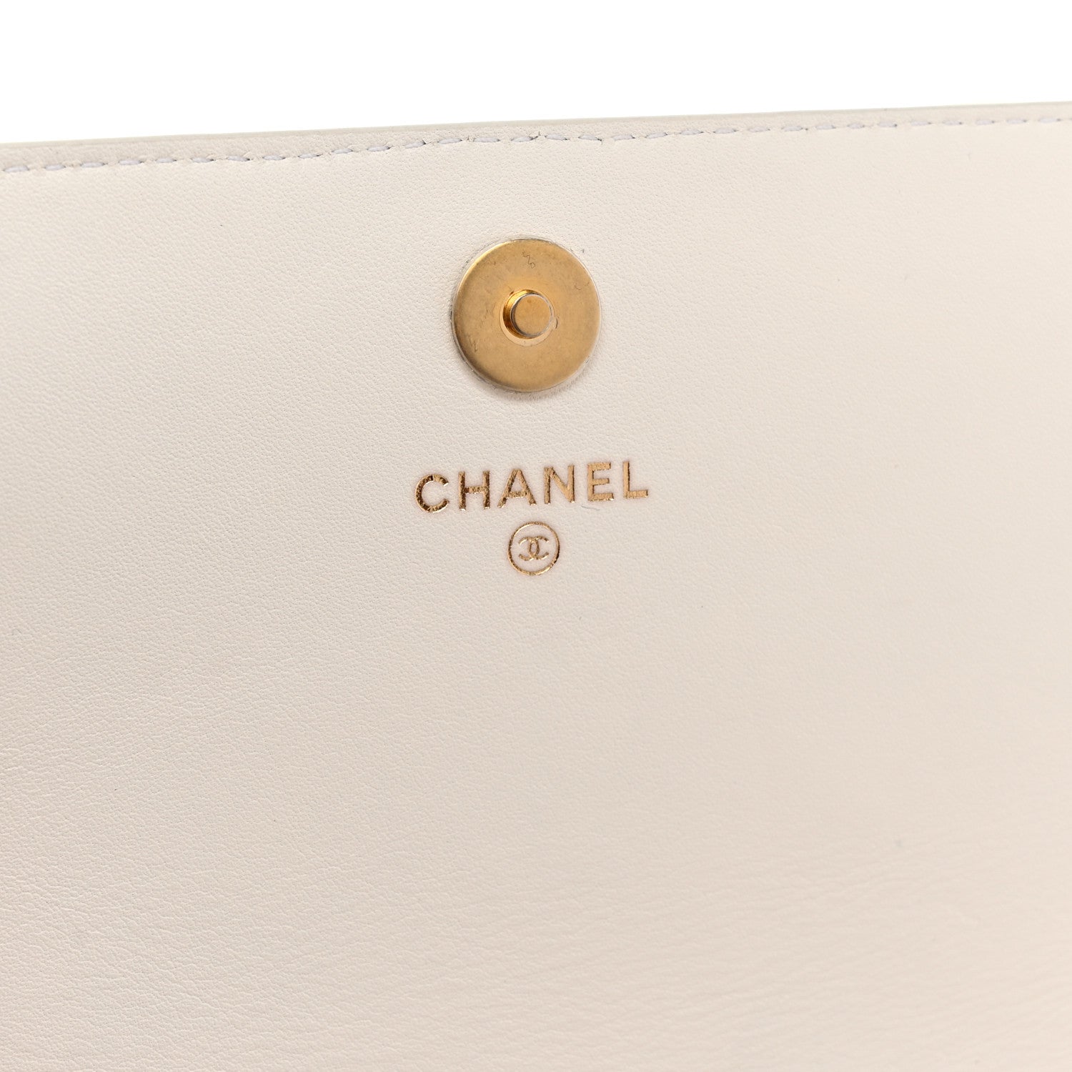Chanel Calfskin Quilted Enchained Clutch White 6 of 8