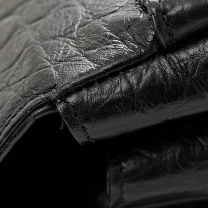 Saint Laurent Calfskin Crocodile Embossed Monogram Large College Satchel Black 13 of 14