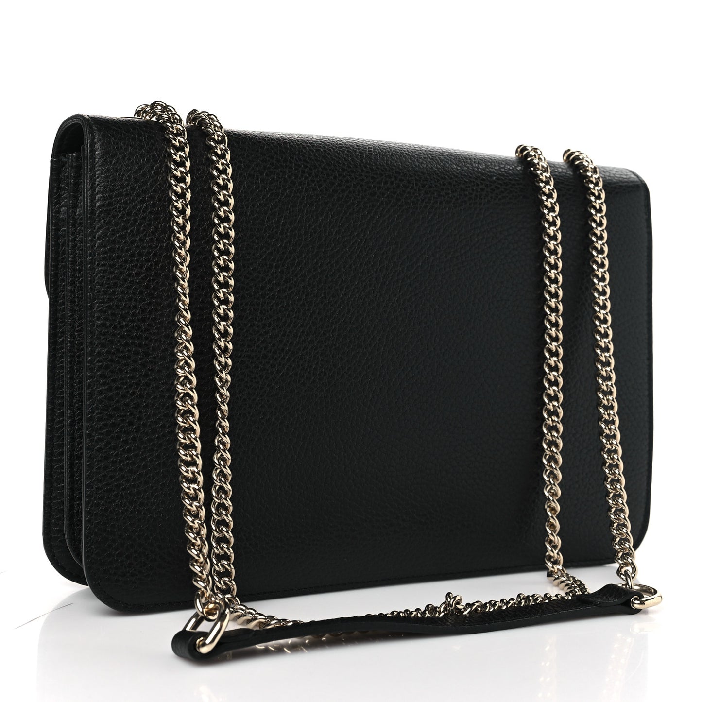 Dollar Calfskin Interlocking G Shoulder Bag Black