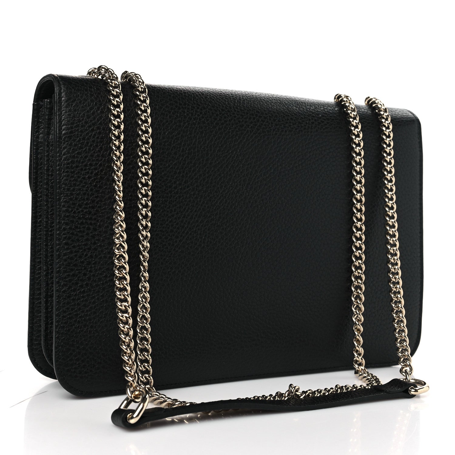 Gucci Dollar Calfskin Interlocking G Shoulder Bag Black 3 of 9