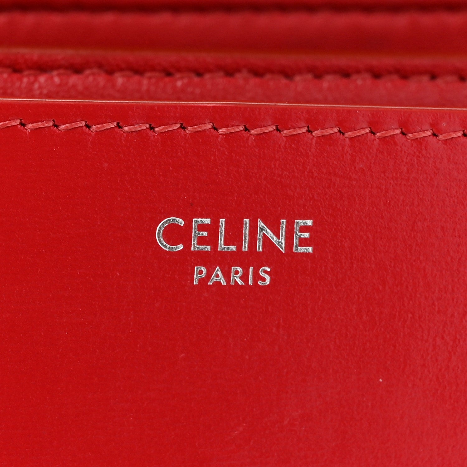 Celine Box Calfskin Medium Classic Box Flap Bag Red 7 of 20