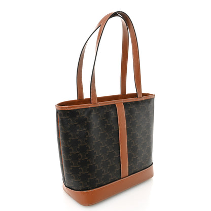 Celine Triomphe Canvas Calfskin Small Cabas Bag Tan 3 of 11
