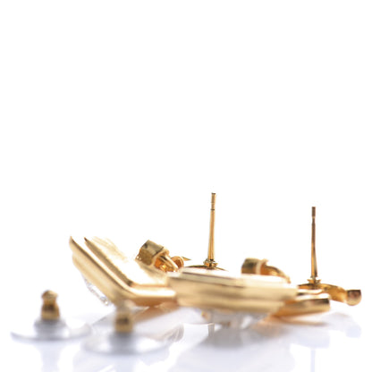 Chanel Large Crystal CC Drop Earrings Gold 3 of 4
