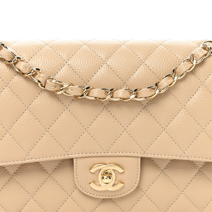 Chanel Caviar Quilted Medium Double Flap Beige 8 of 11