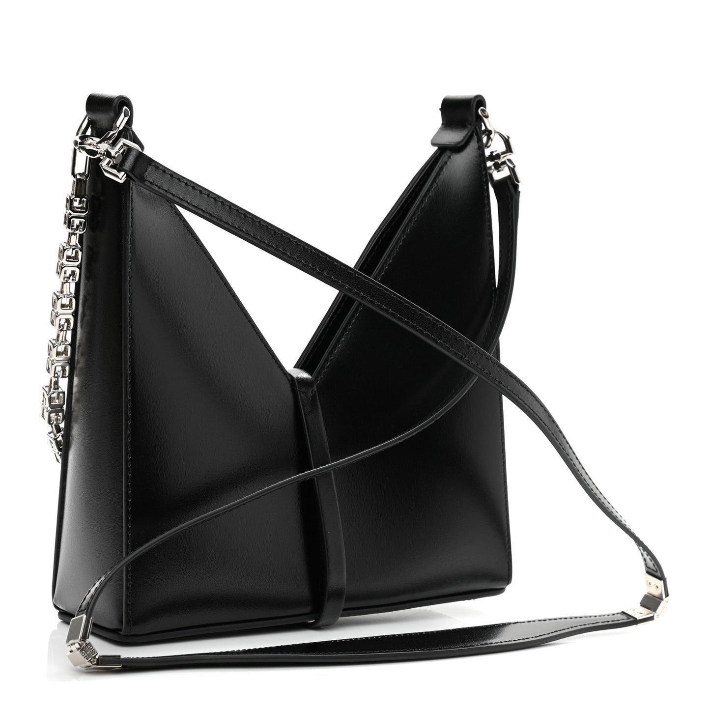 Box Calfskin Mini Cut Out Shoulder Bag Black