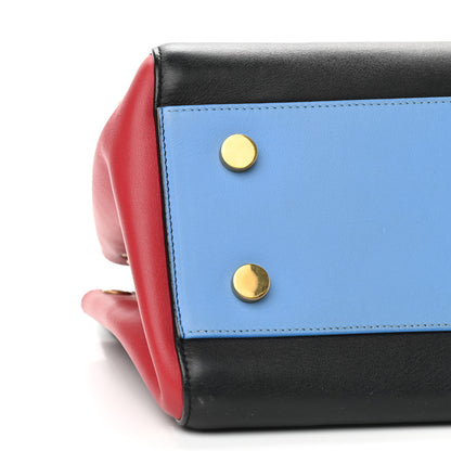 Saint Laurent Calfskin Small Cabas Rive Gauche Bag Black Red Yellow White 12 of 13