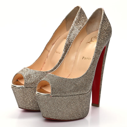 Christian Louboutin Glitter Fabric Altareva 160 Pumps 39.5 Gold 2 of 11