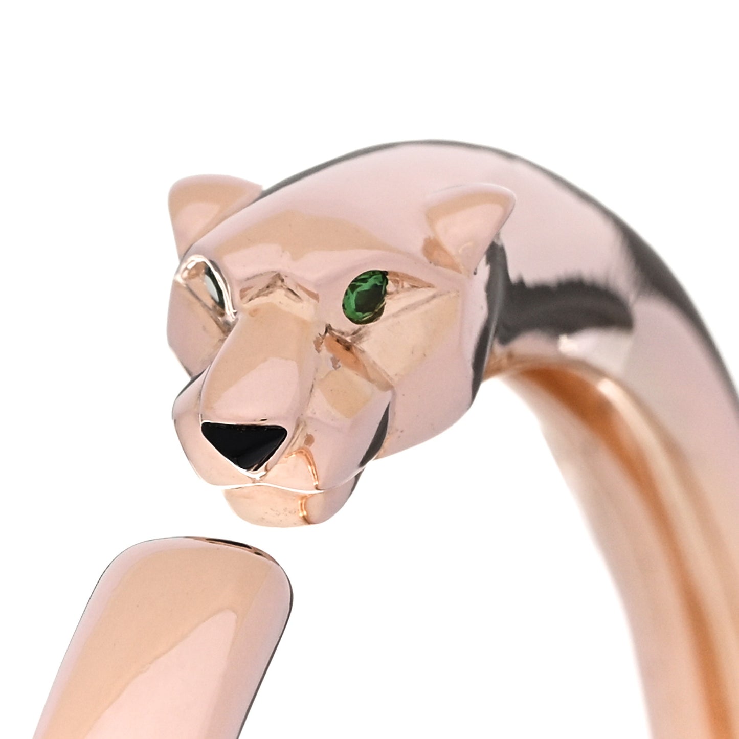 18K Pink Gold Tsavorite Black Onyx Panthere De Cartier Bracelet 16