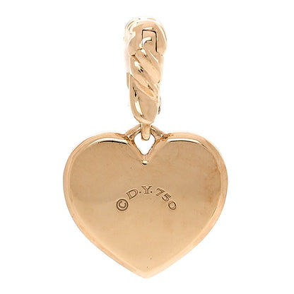 David Yurman 18K Yellow Gold Diamond Compass Heart Pendant 3 of 4