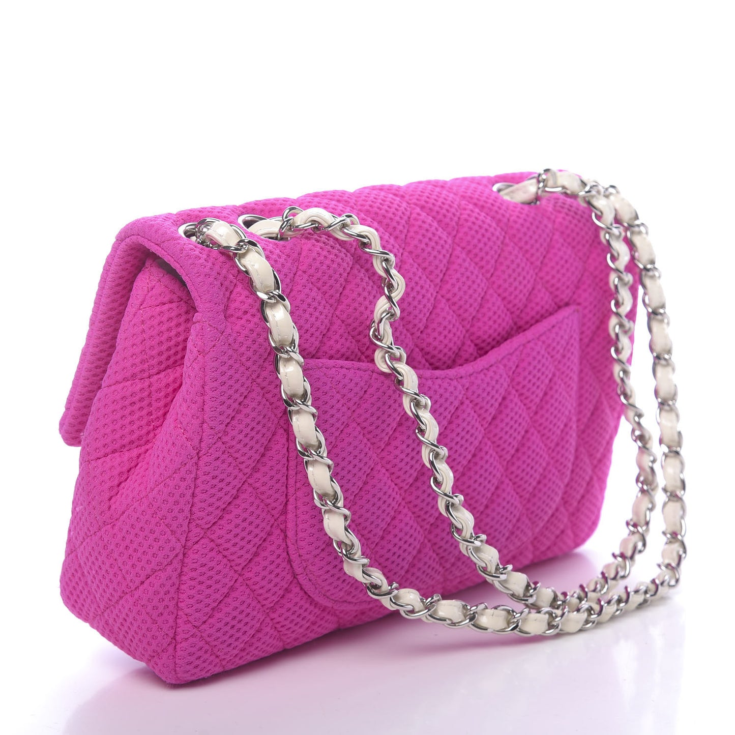 Neoprene Quilted Medium Single Flap Pink