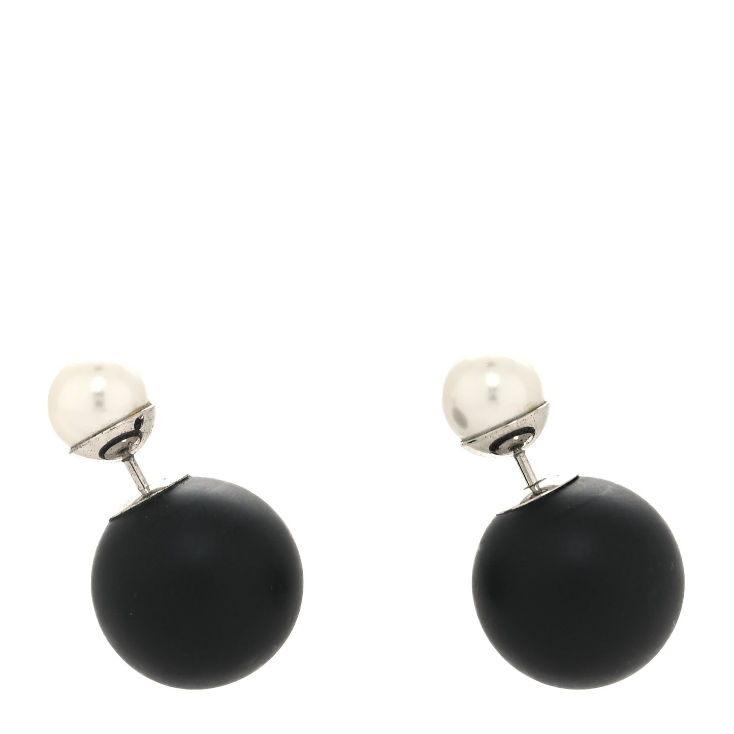 Mise En Dior Tribal Earrings Matte Black Pearl
