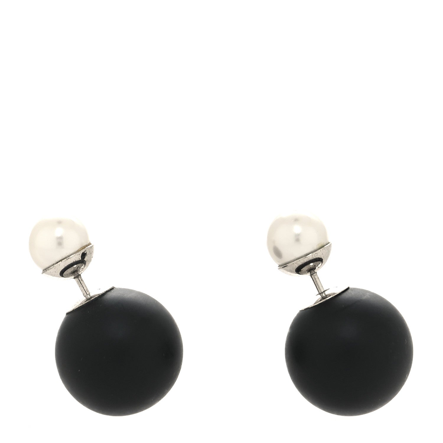 Christian Dior Mise En Dior Tribal Earrings Matte Black Pearl 1 of 4