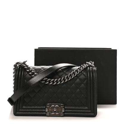 Chanel Caviar Quilted Medium Boy Flap Black 10 of 10