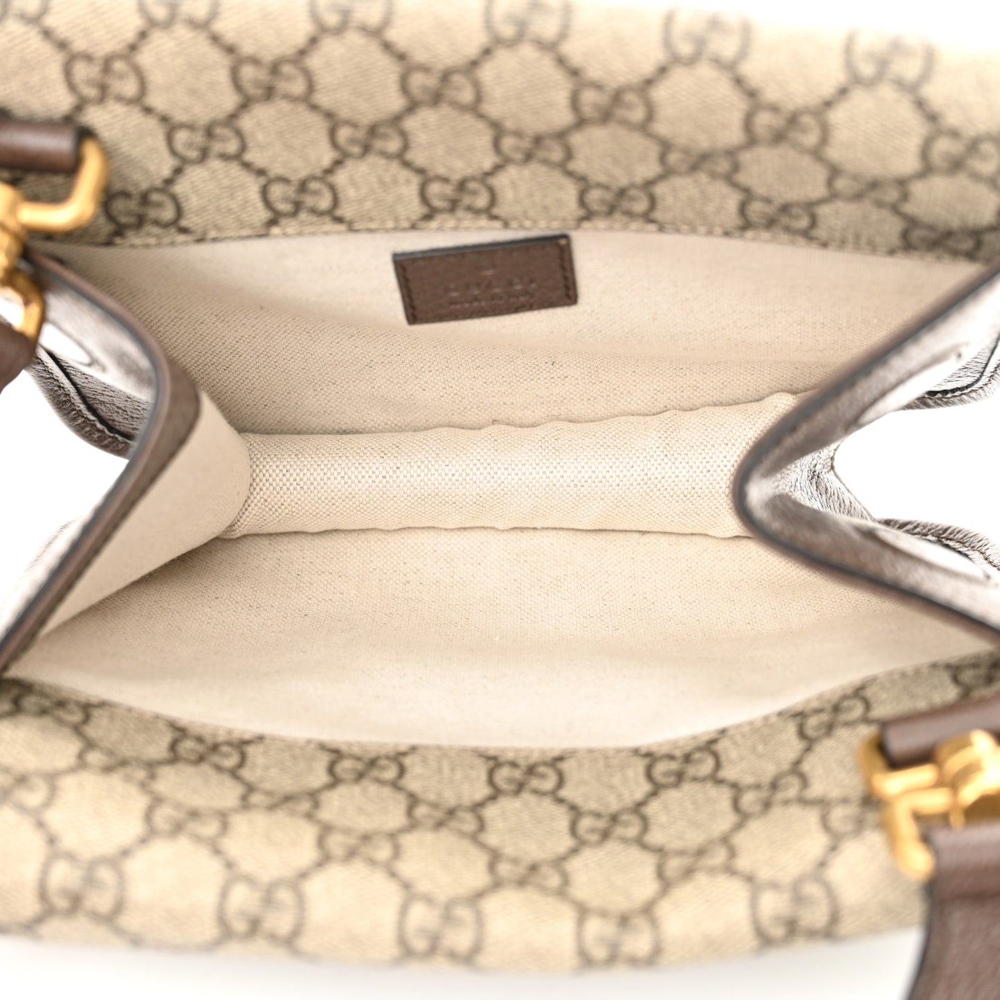 GG Supreme Monogram Web Small Neo Vintage Double Flap Messenger Bag Beige New Acero