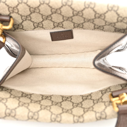 Gucci GG Supreme Monogram Web Small Neo Vintage Double Flap Messenger Bag Beige New Acero 5 of 12