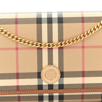 Burberry Vintage Check Hannah Chain Wallet Archive Beige Briar Brown 9 of 11