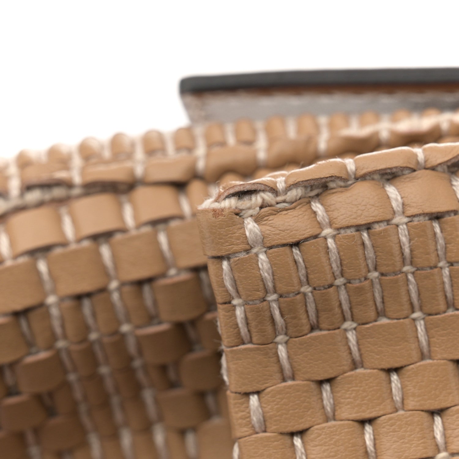 Fendi Calfskin Woven Baguette Cammelo Beige 11 of 11