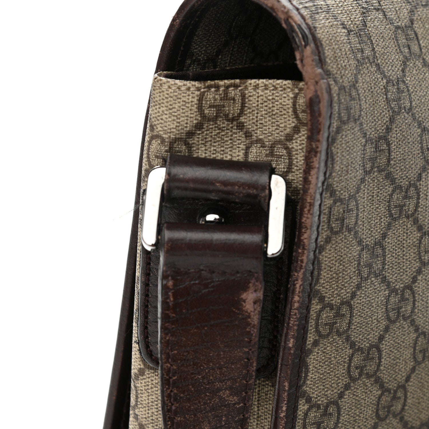 Gucci GG Plus Monogram Web Large Flap Messenger Beige Dark Brown 10 of 10