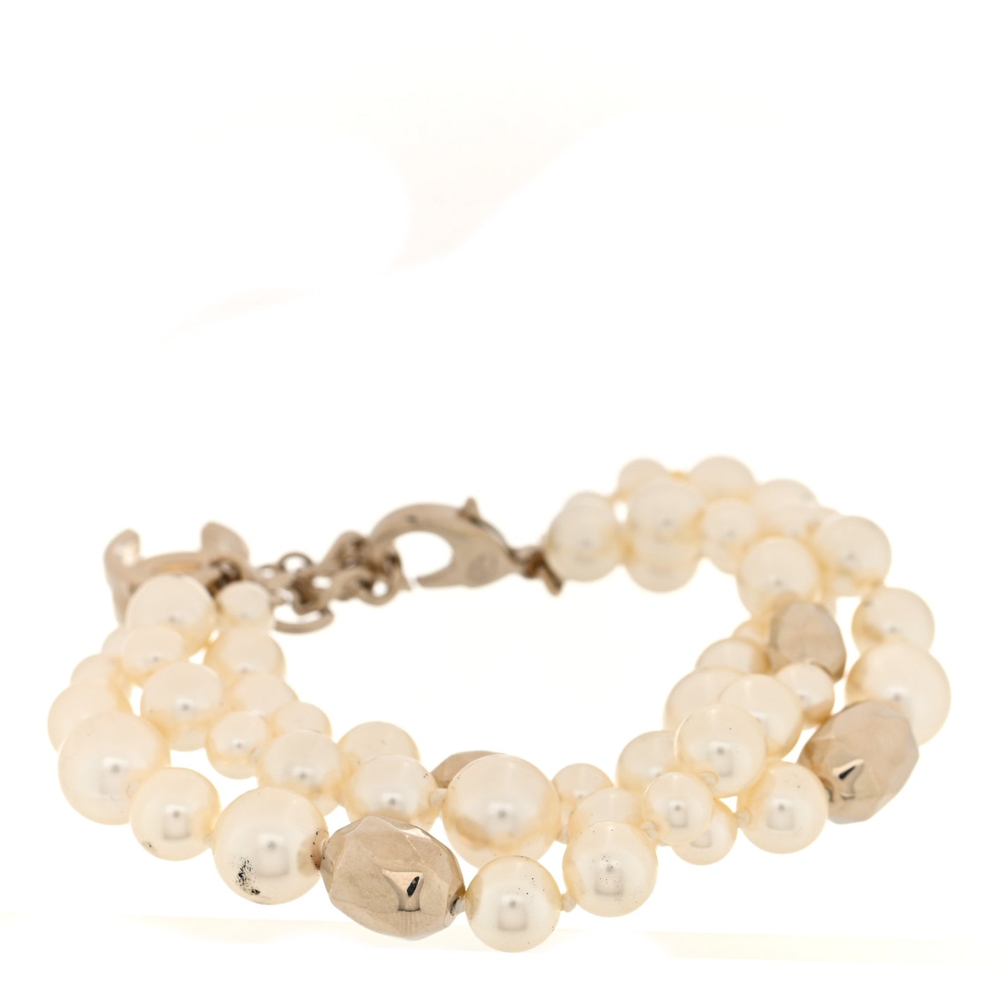 Pearl CC Multi Strand Bracelet Gold