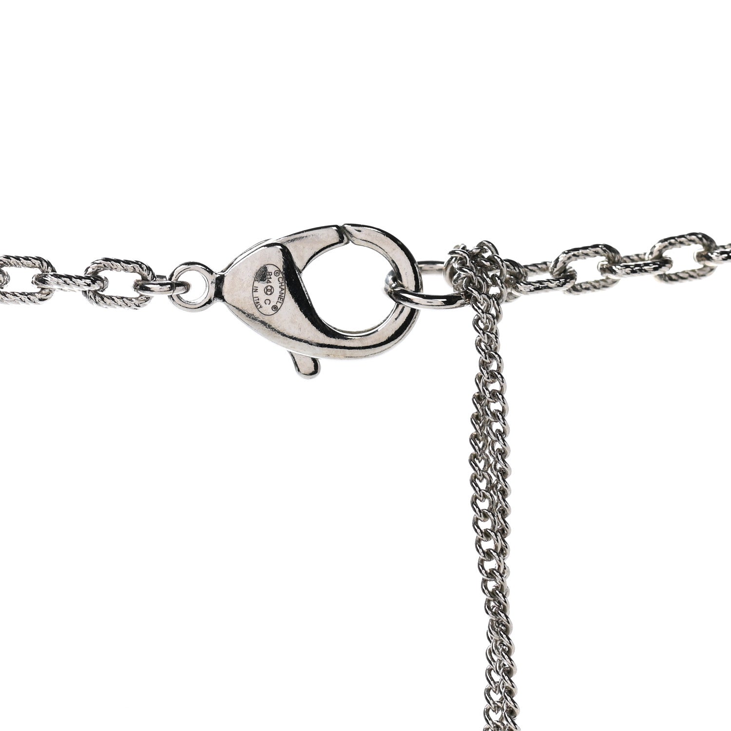 Chanel Pearl Baguette Crystal CC Long Necklace Silver 5 of 5