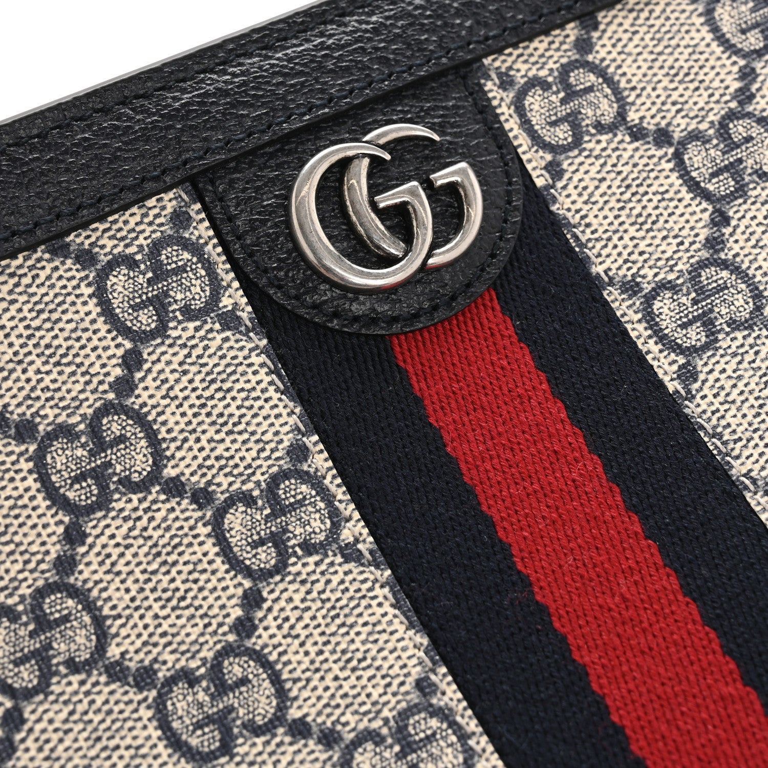 Gucci GG Supreme Monogram Web Ophidia Pouch Beige Blue 8 of 8