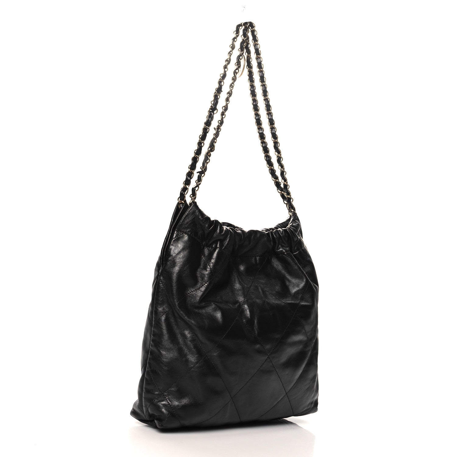 Chanel Shiny Calfskin Quilted Small Chanel 22 Black 4 of 12