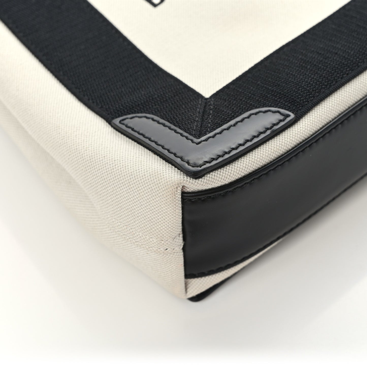 Cotton Canvas Satin Calfskin XS White Black