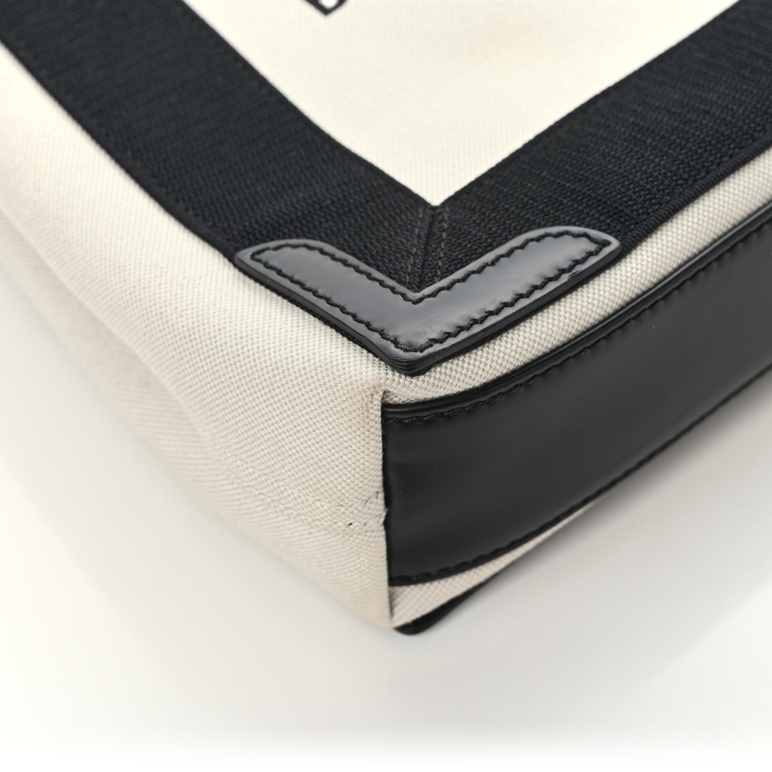 Balenciaga Cotton Canvas Satin Calfskin XS White Black 10 of 13