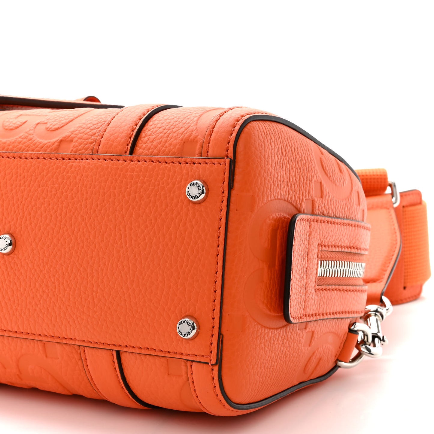 Piuma Calfskin Jumbo GG Embossed Mini Duffle Bag Good Orange