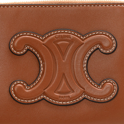 Celine Smooth Calfskin Cuir Triomphe Coin and Card Pouch With Hook Tan 6 of 10