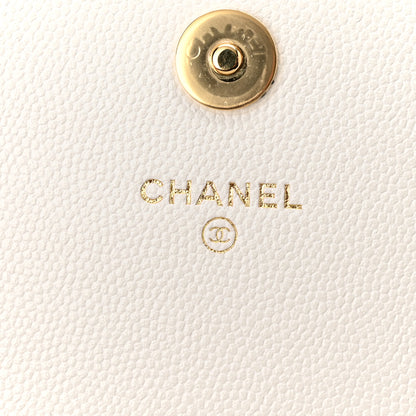 Chanel Caviar Quilted Pocket Twins Clutch With Chain White 6 of 12