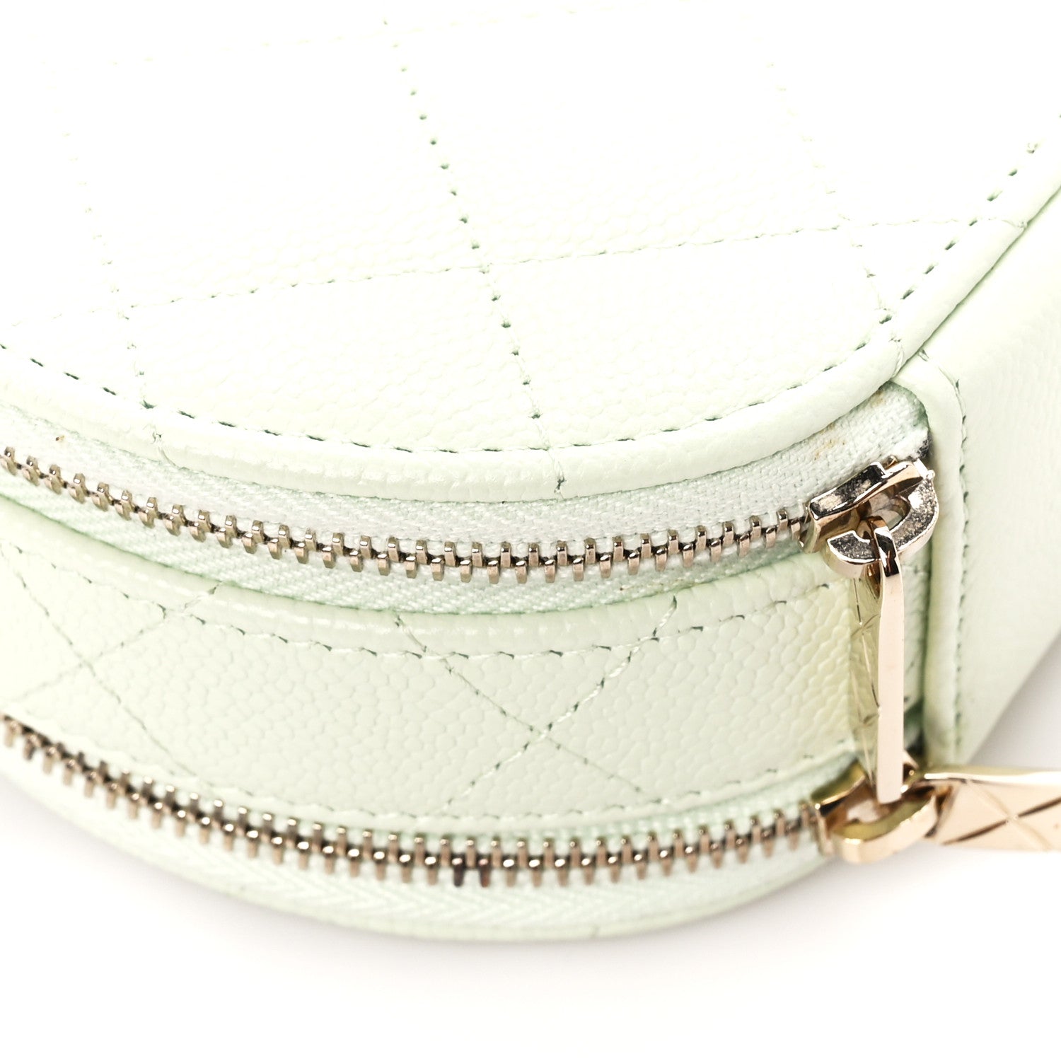 Chanel Caviar Quilted Round Handle With Care Vanity With Chain Mint 10 of 12