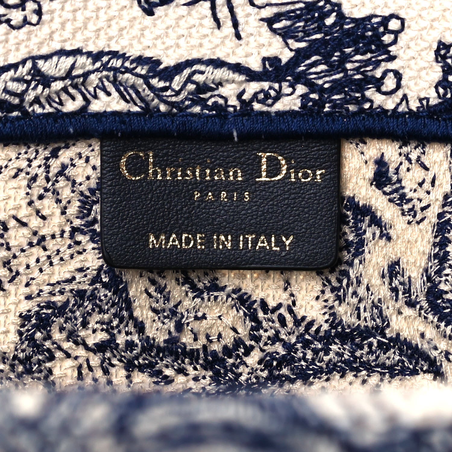 Christian Dior Canvas Embroidered Medium Dioriviera Toile De Jouy Book Tote Blue 6 of 12