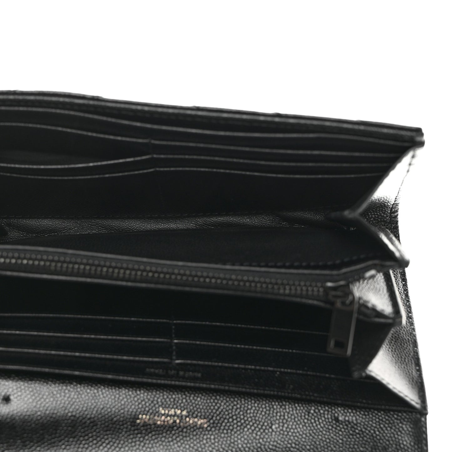Grain De Poudre Matelasse Chevron Monogram Flap Wallet Black