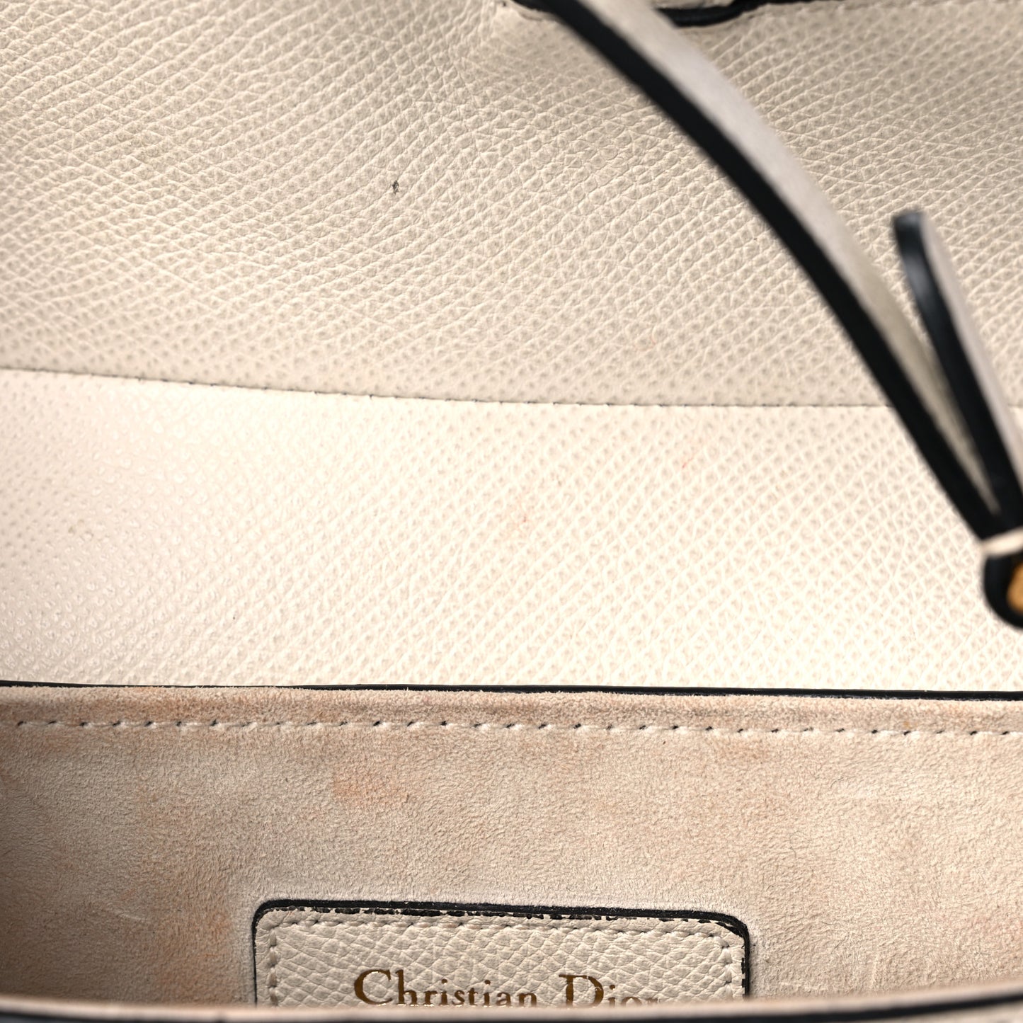 Grained Calfskin Mini Saddle Bag White