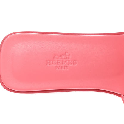 Hermes Box Calfskin Oran Sandals 39 Rose Boise 7 of 9