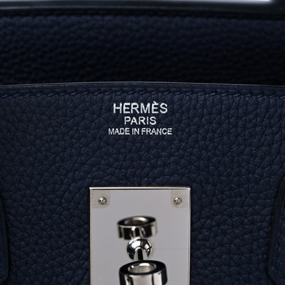 Hermes Togo Birkin Verso 30 Bleu Nuit Orange Poppy 6 of 12