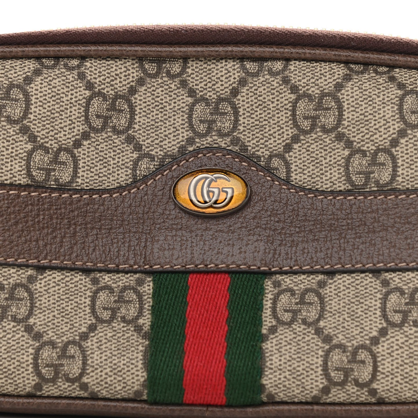 GG Supreme Monogram Ophidia Belted iPhone Case 75 30 Dark Brown