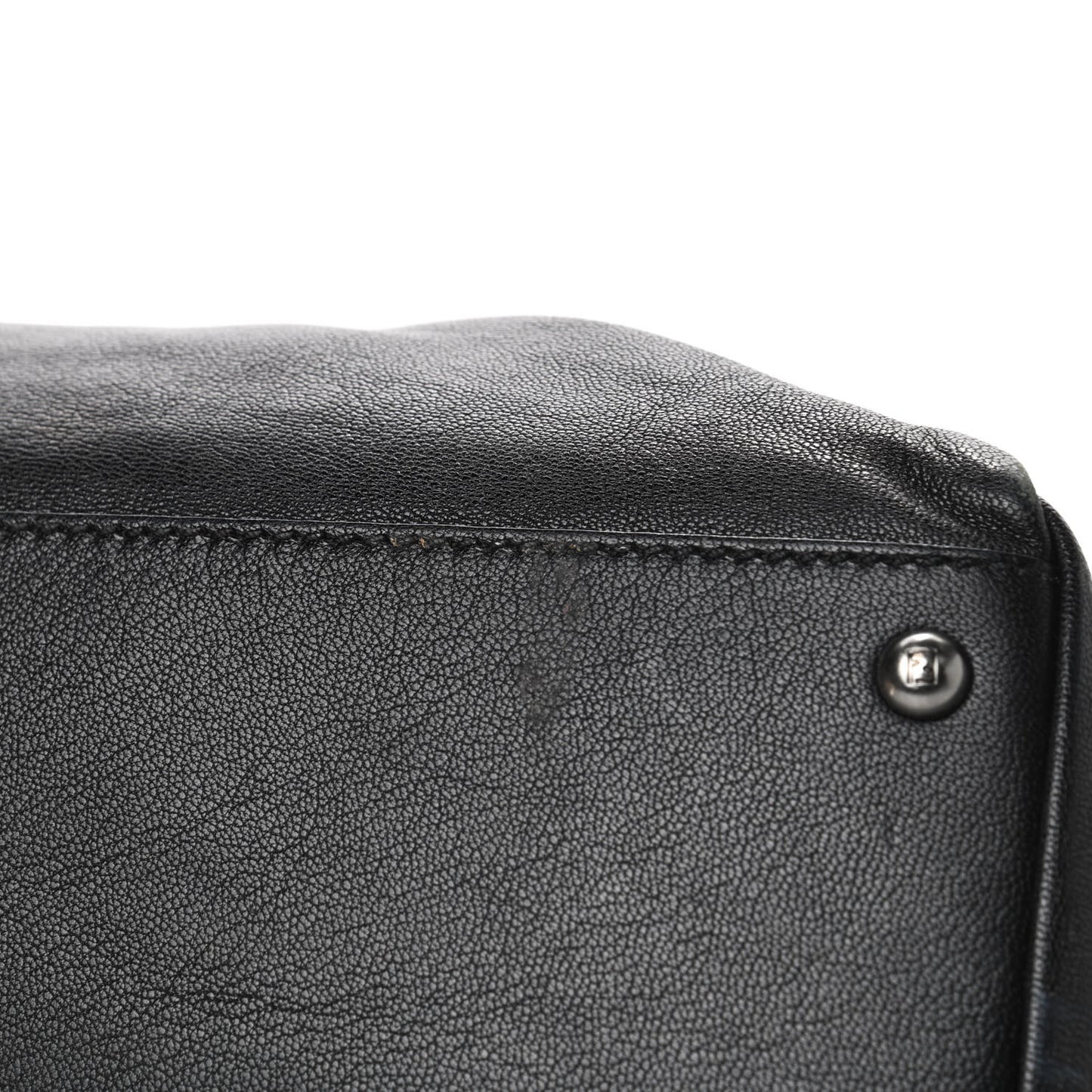 Goatskin Large Peekaboo Iconic Satchel Black