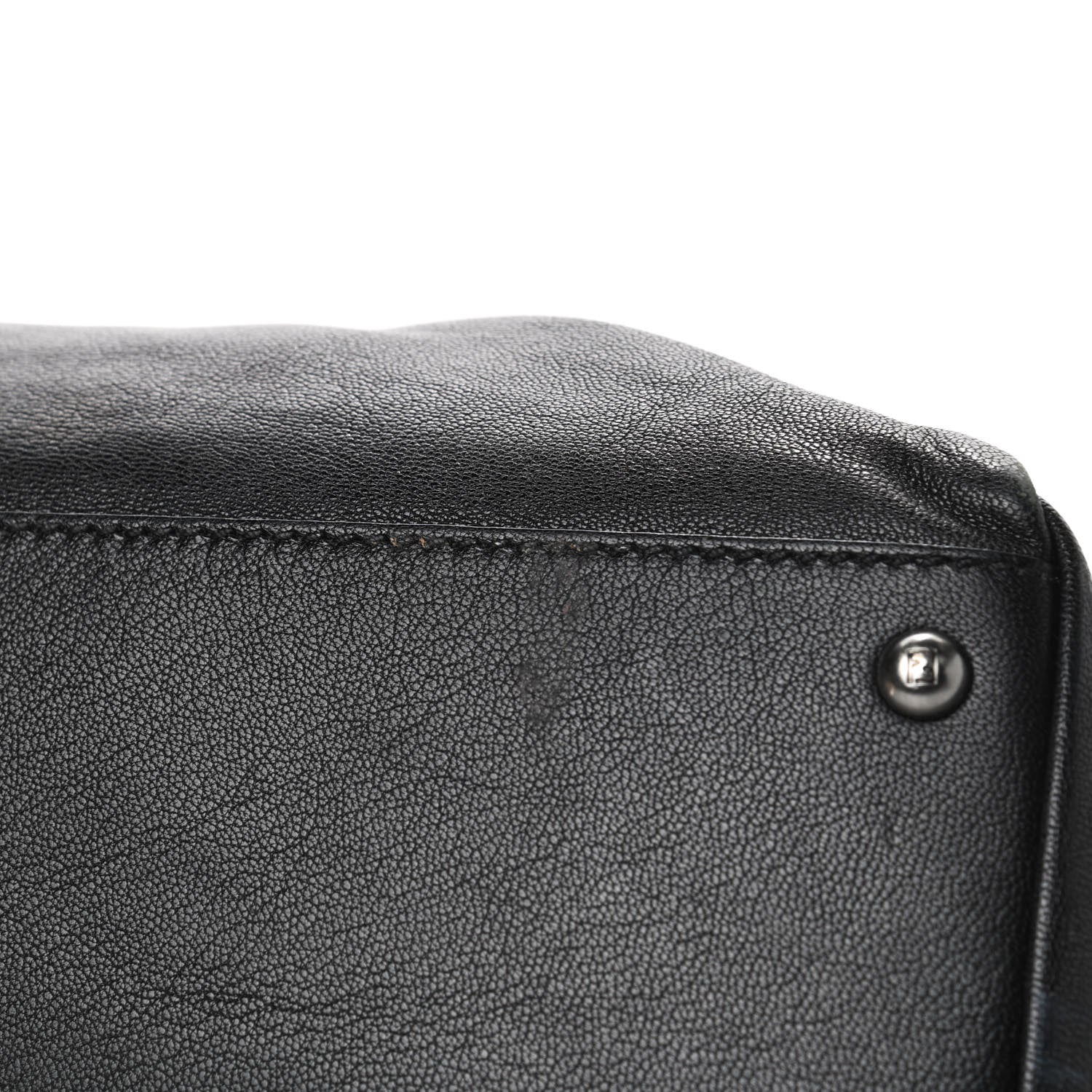 Fendi Goatskin Large Peekaboo Iconic Satchel Black 5 of 5