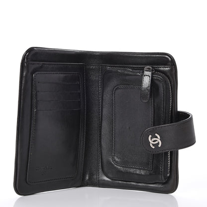 Chanel Lambskin Quilted Large Pocket Wallet Black 5 of 9