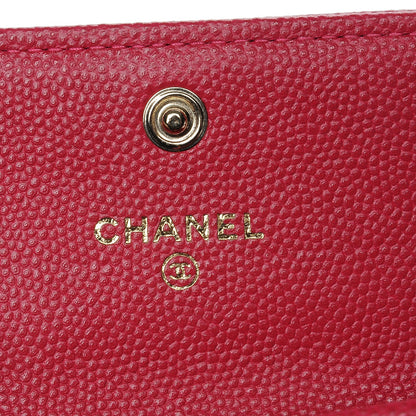 Chanel Caviar Quilted Boy Card Holder Wallet Fuchsia 6 of 9