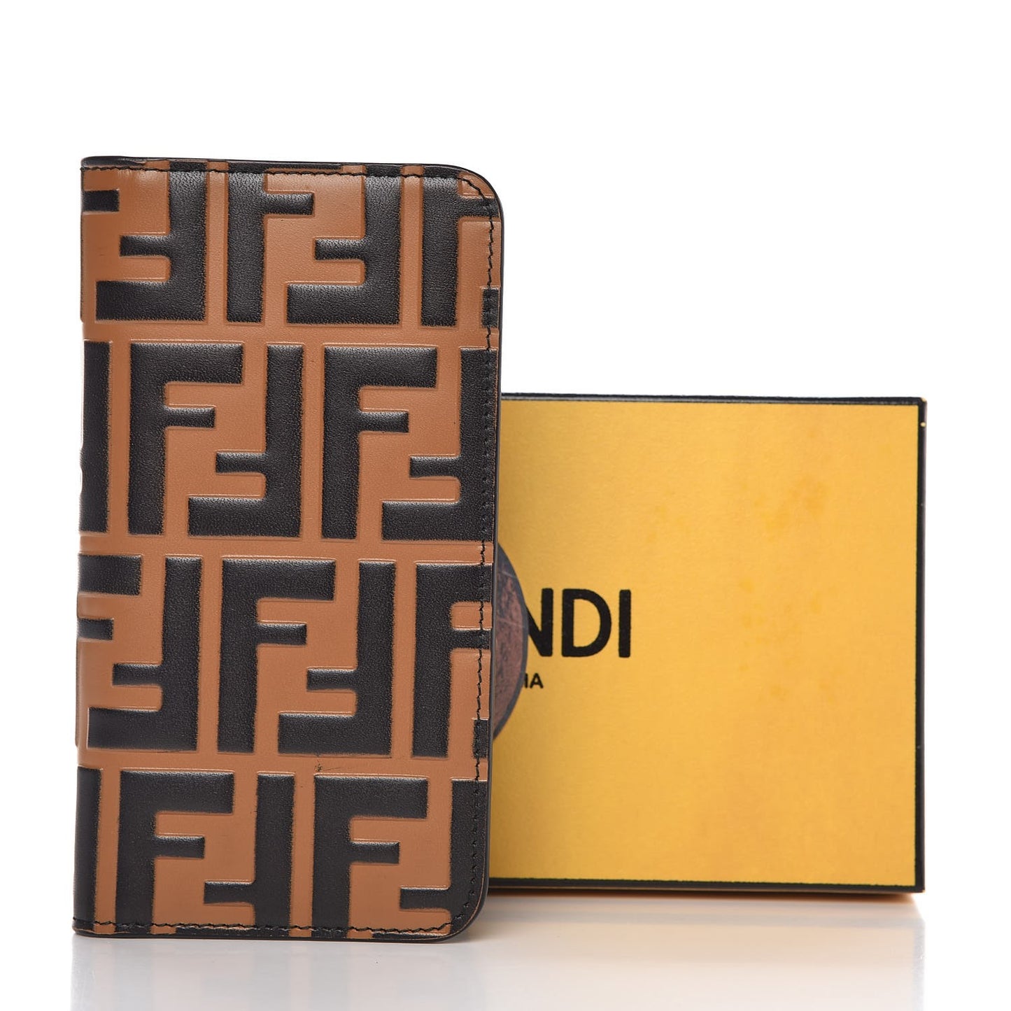 Calfskin FF Embossed IPhone X Case Tobacco