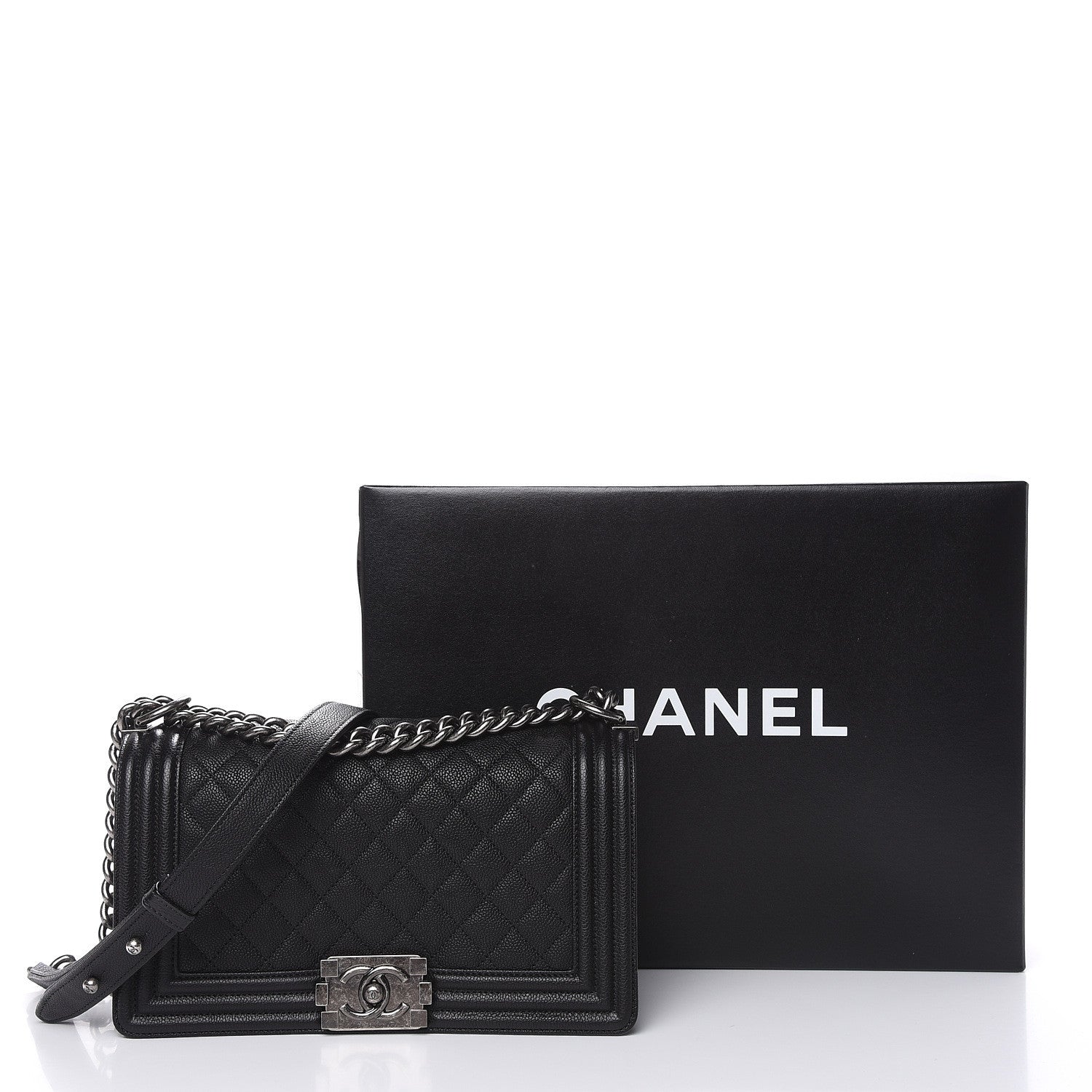 Chanel Caviar Quilted Medium Boy Flap Black 14 of 14