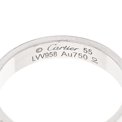 Cartier 18K White Gold 3.5mm LOVE Wedding Band Ring 55 7.25 4 of 5