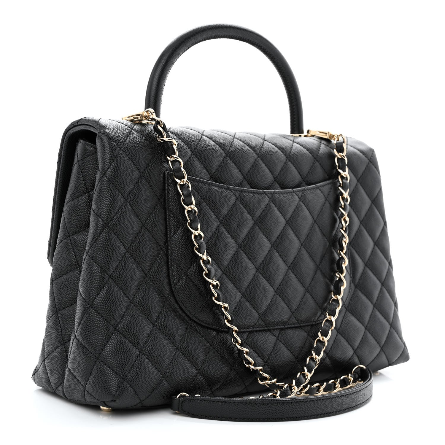 Chanel Caviar Quilted Medium Coco Handle Flap Black 3 of 10