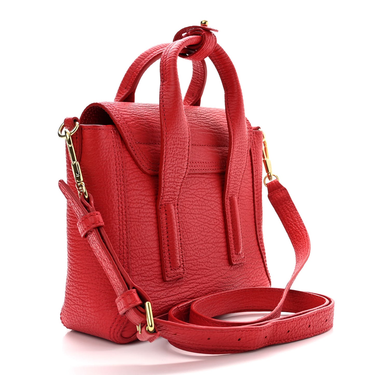 Textured Calfskin Mini Pashli Satchel Red