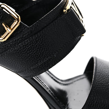 Louis Vuitton Grained Calfskin Horizon Sandals 37 Black 9 of 11